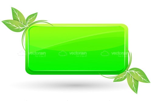 Green Tag with Decorative Leaves